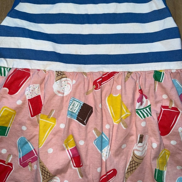 🍦Striped Blue and Pink Ice Cream Print Kids Dress - Picture 2 of 2